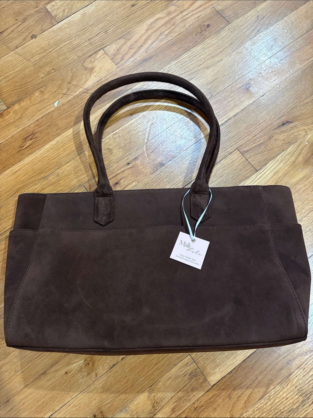 Brown Suede Tote Bag